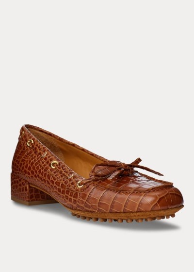 Women's Ralph Lauren Lyssa Embossed Calfskin Loafers | 194062GUC